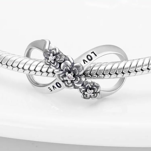 Zawieszka charms do pandory Srebro próby 925 Znak Nieskończoności Love - obrazek 2