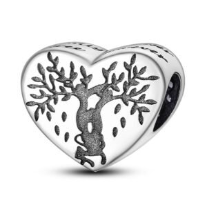 Zawieszka charms do pandory Srebro próby 925 Serce i Drzewo Rodzinne