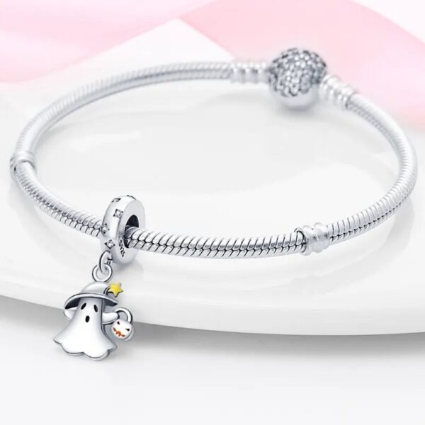 Zawieszka charms do pandory Srebro próby 925 Duch z Dynią - obrazek 3