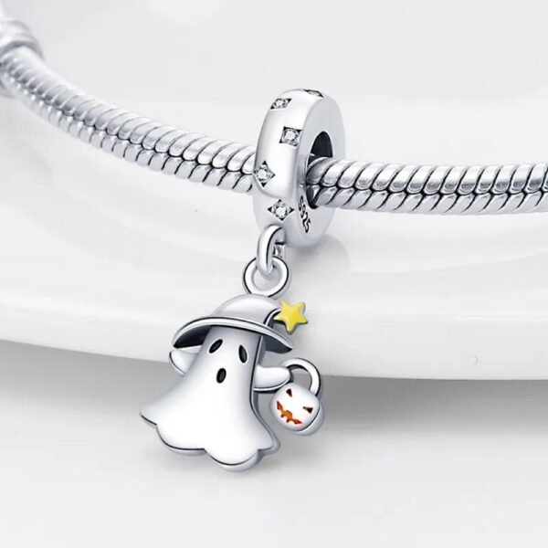 Zawieszka charms do pandory Srebro próby 925 Duch z Dynią - obrazek 2
