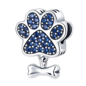 Zawieszka charms do pandory Srebro próby 925 Łapa Psa i Kość