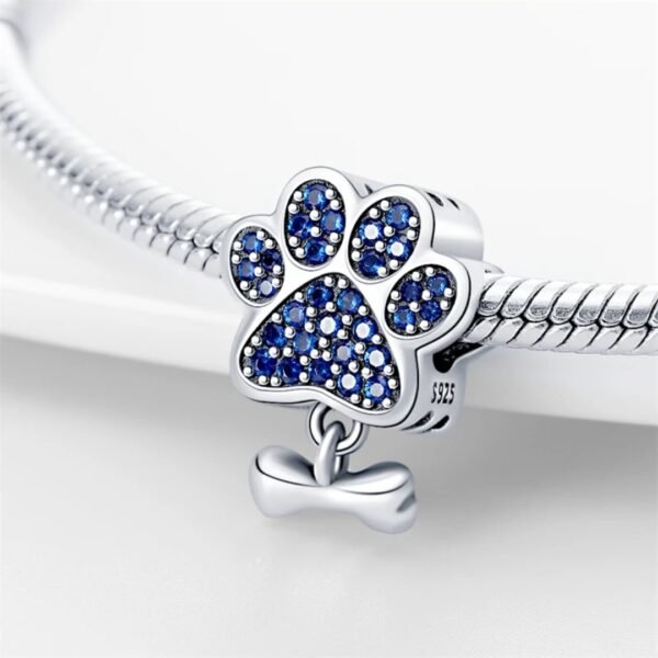 Zawieszka charms do pandory Srebro próby 925 Łapa Psa i Kość - obrazek 2