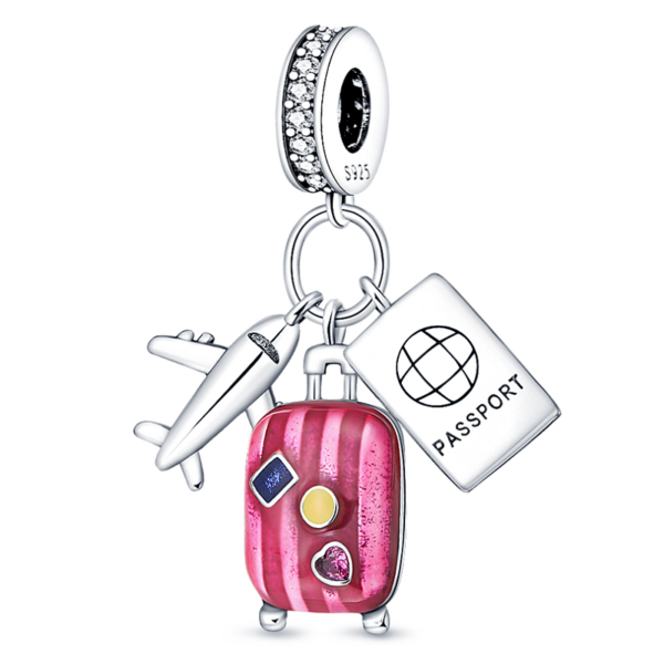 Zawieszka charms do pandory Srebro próby 925 Podróż