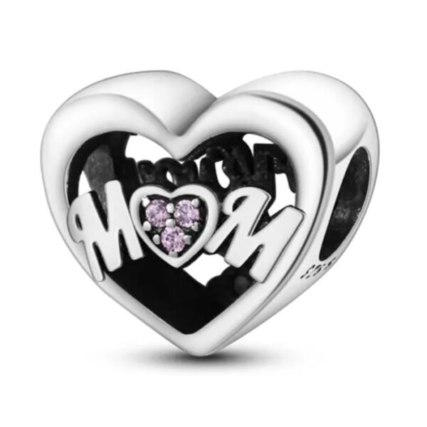 Zawieszka charms do pandory Srebro próby 925 Mom Love You Forever