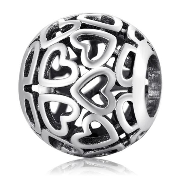 Zawieszka charms do pandory Srebro próby 925 Ażurowe Serce
