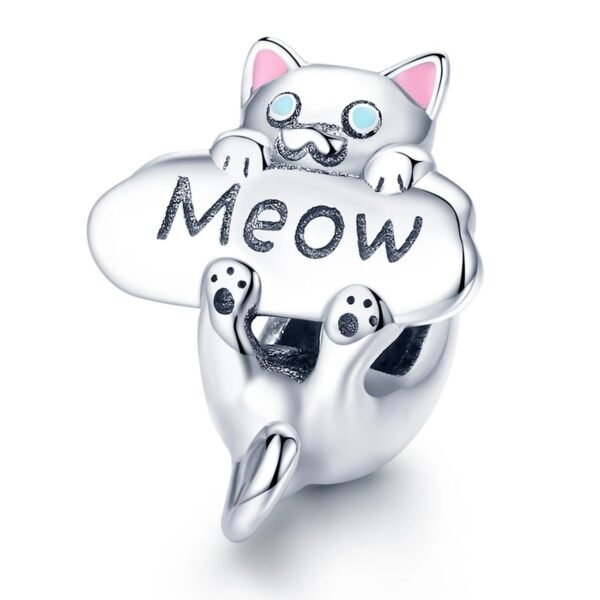 Zawieszka charms do pandory Srebro próby 925 Kotek
