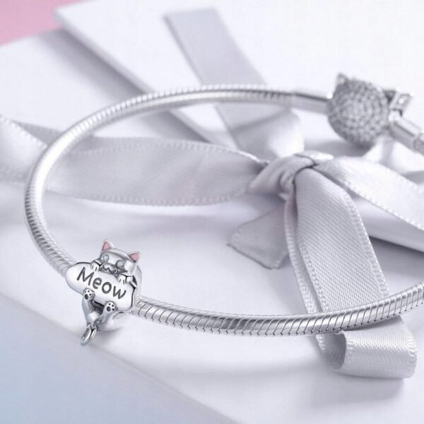 Zawieszka charms do pandory Srebro próby 925 Kotek - obrazek 3