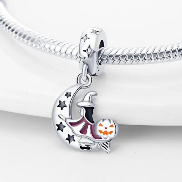 Zawieszka charms do pandory Srebro próby 925 Czarownica i Księżyc - obrazek 2