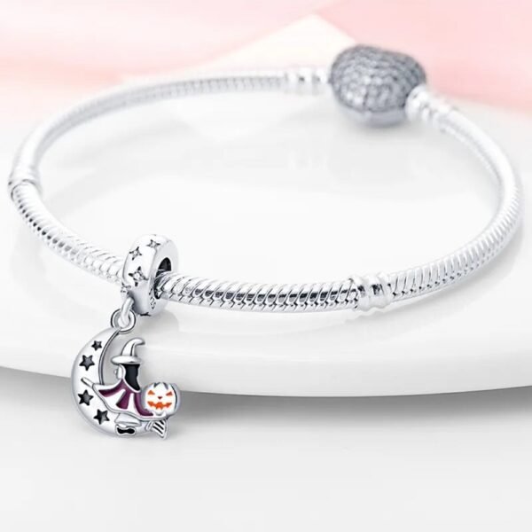 Zawieszka charms do pandory Srebro próby 925 Czarownica i Księżyc - obrazek 3