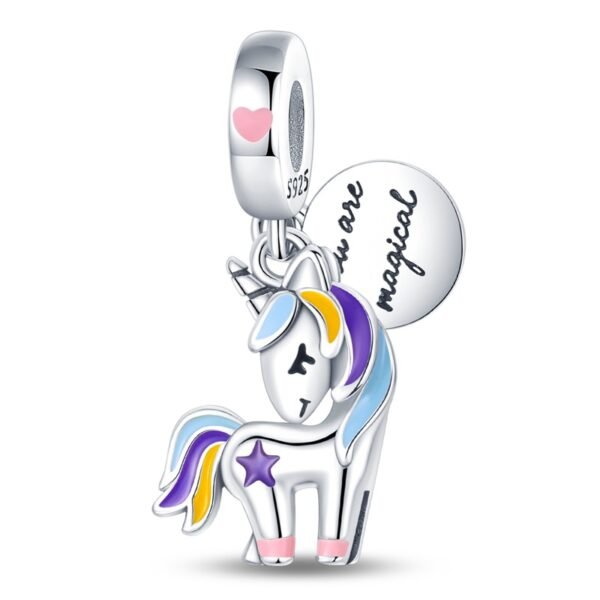 Zawieszka charms do pandory Srebro próby 925 Jednorożec
