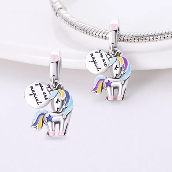 Zawieszka charms do pandory Srebro próby 925 Jednorożec - obrazek 2