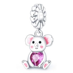 Zawieszka charms do pandory Srebro próby 925 Miś Koala z Sercem