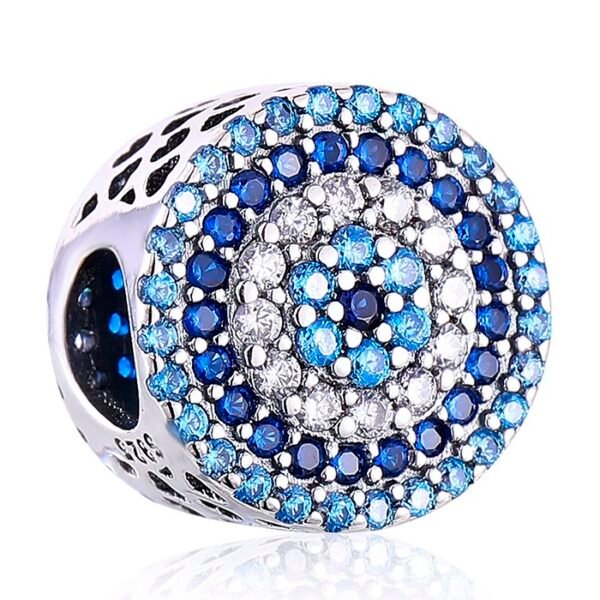 Zawieszka charms do pandory Srebro próby 925 Błękitna Mandala