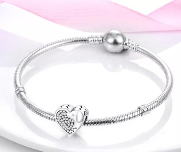 Zawieszka charms do pandory Srebro próby 925 Pies i Serce - obrazek 3