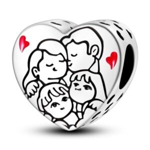 Zawieszka charms do pandory Srebro próby 925 Rodzina