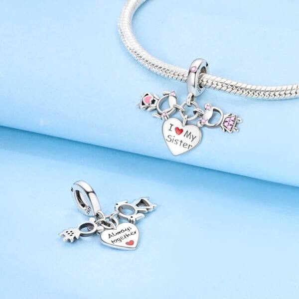 Zawieszka charms do pandory Srebro próby 925 Siostry Przyjaciółki - obrazek 2
