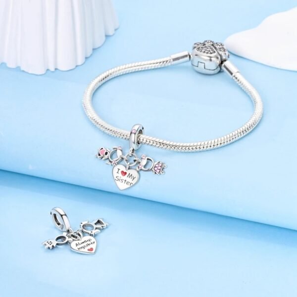 Zawieszka charms do pandory Srebro próby 925 Siostry Przyjaciółki - obrazek 3