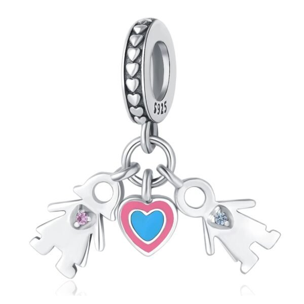 Zawieszka charms do pandory Srebro próby 925 Zakochana Para Dzieci