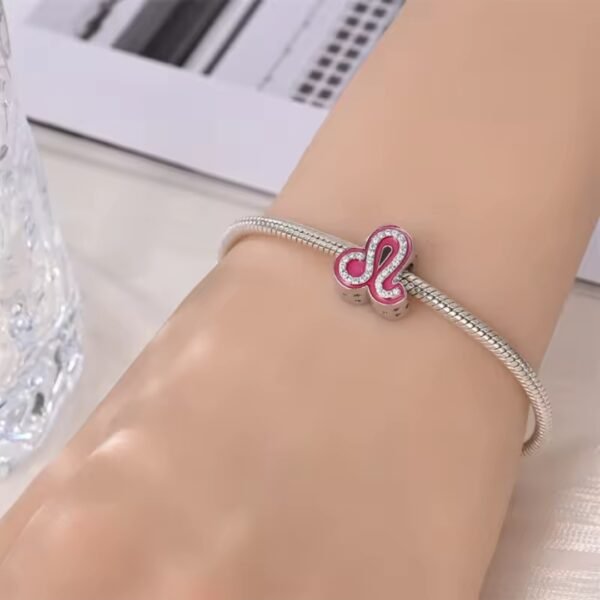 Zawieszka charms do pandory Srebro próby 925 Różowy Znak Zodiaku Lew - obrazek 3
