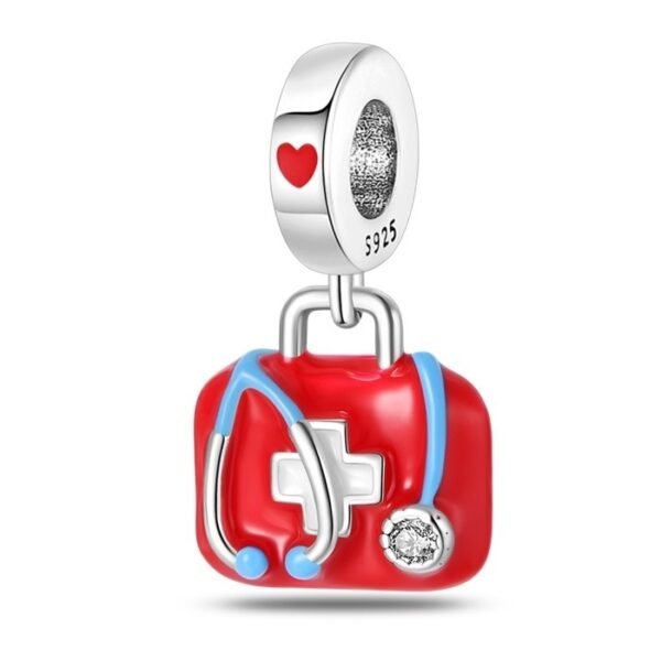 Zawieszka charms do pandory Srebro próby 925 Torba Lekarska i Stetoskop