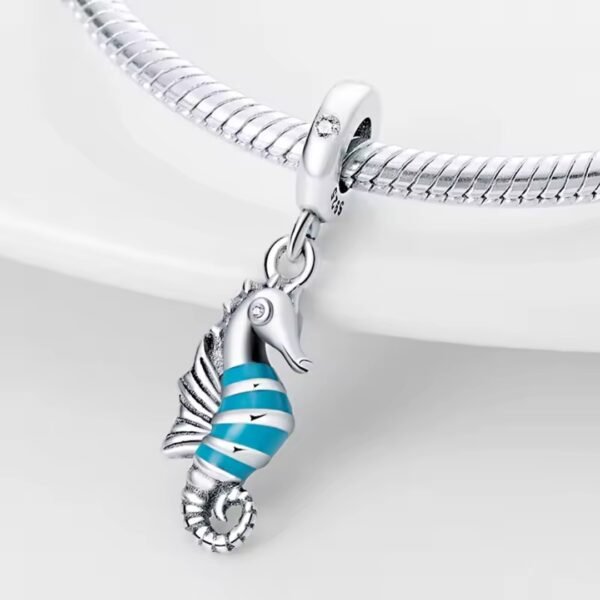 Zawieszka charms do pandory Srebro próby 925 Konik Morski - obrazek 2