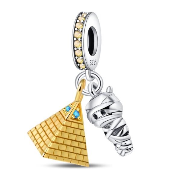 Zawieszka charms do pandory Srebro próby 925 Piramida i Mumia
