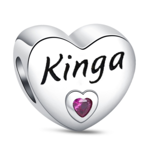 Zawieszka charms do pandory Srebro próby 925 Imię Kinga