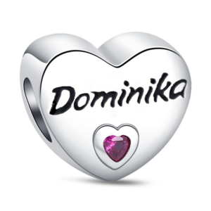 Zawieszka charms do pandory Srebro próby 925 Imię Dominika