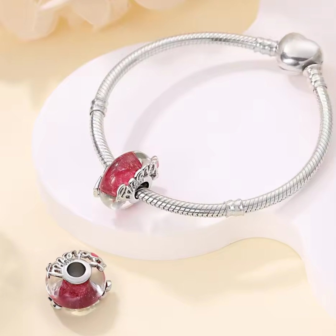 Zawieszka charms do pandory Srebro próby 925 Murano Wiśnie - obrazek 3