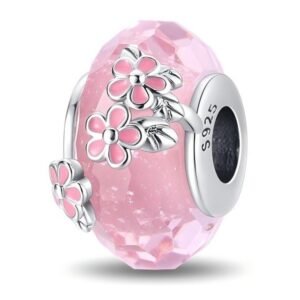 Zawieszka charms do pandory Srebro próby 925 Murano Kwiaty