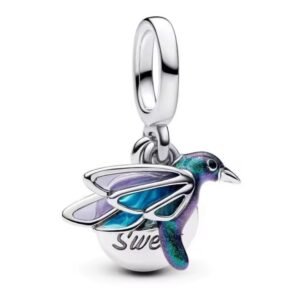 Zawieszka charms do pandory Srebro próby 925 Ptak Koliber
