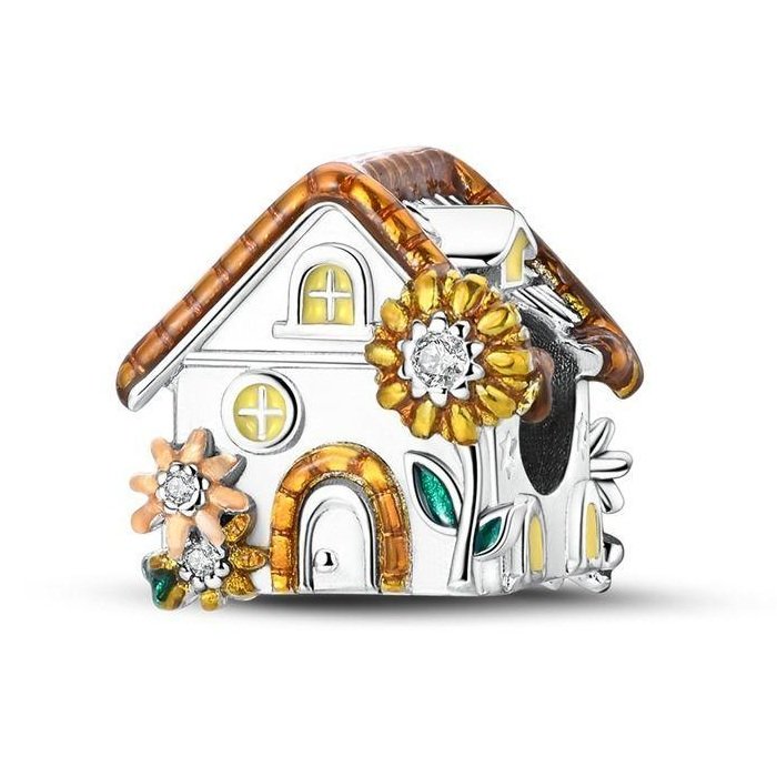 Zawieszka charms do pandory Srebro próby 925 Chatka i Słonecznik