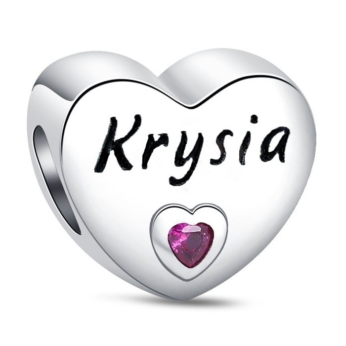 Zawieszka charms do pandory Srebro próby 925 Imię Krysia Krystyna