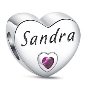 Zawieszka charms do pandory Srebro próby 925 Imię Sandra