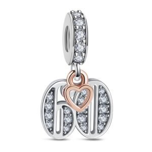 Zawieszka charms do pandory Srebro próby 925 Urodziny 60