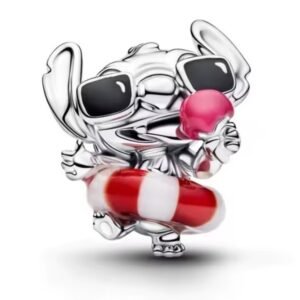Zawieszka charms do pandory Srebro próby 925 Disney Stitch na Wakacjach