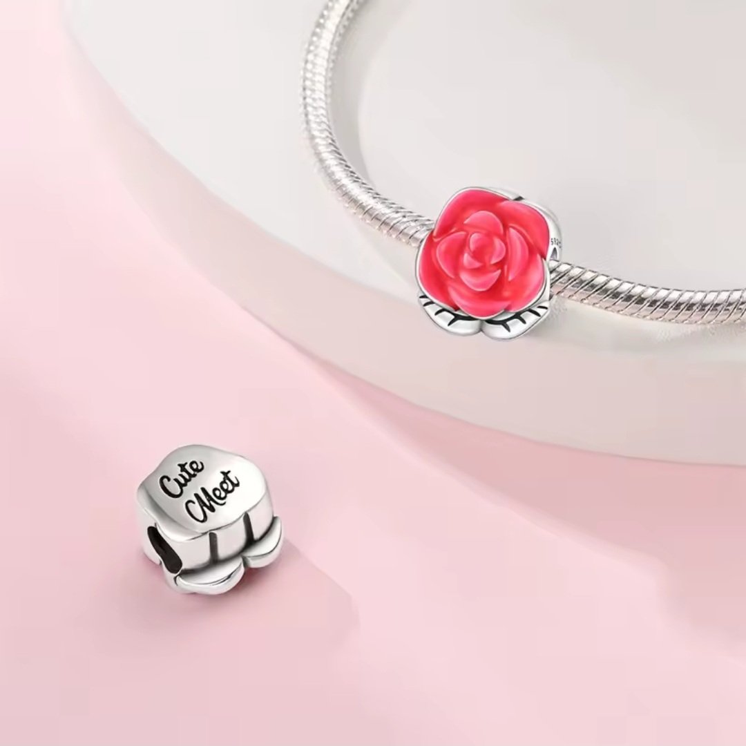 Zawieszka charms do pandory Srebro próby 925 Róża - obrazek 2